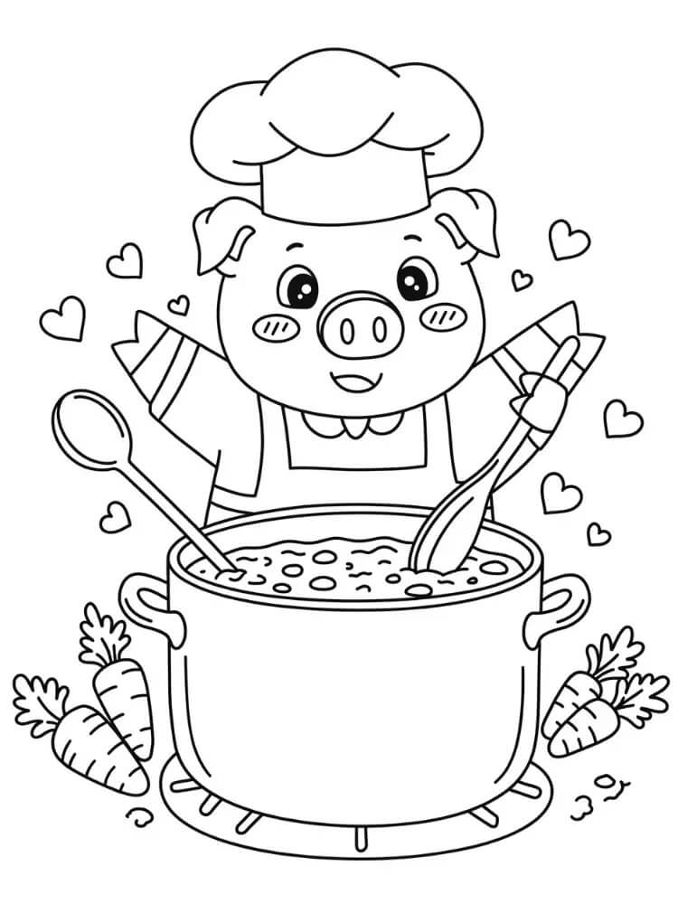 Zdarma Prasátko pro Děti omalovánka