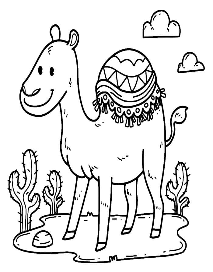 Zdarma Velbloud k Tisku omalovánka