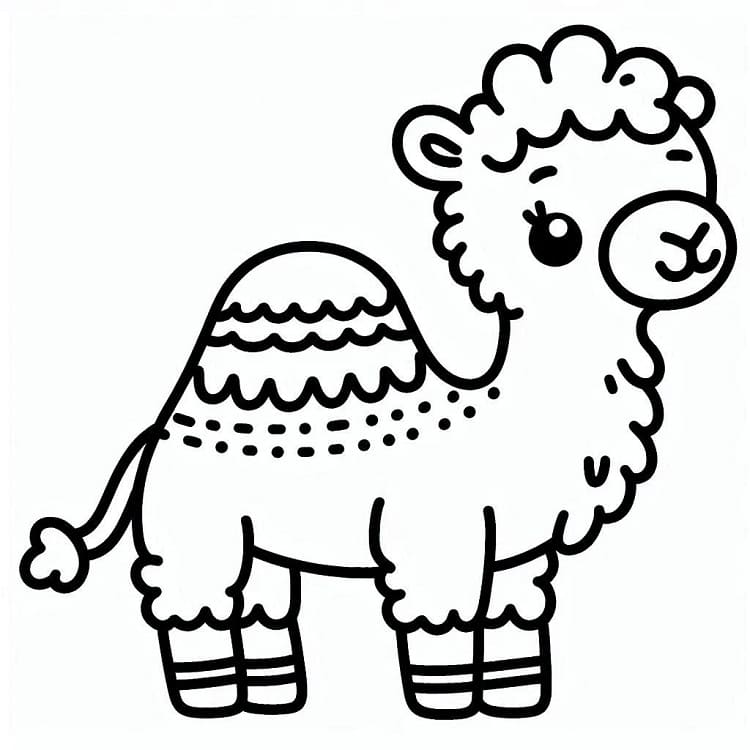 Zdarma Velbloud omalovánka