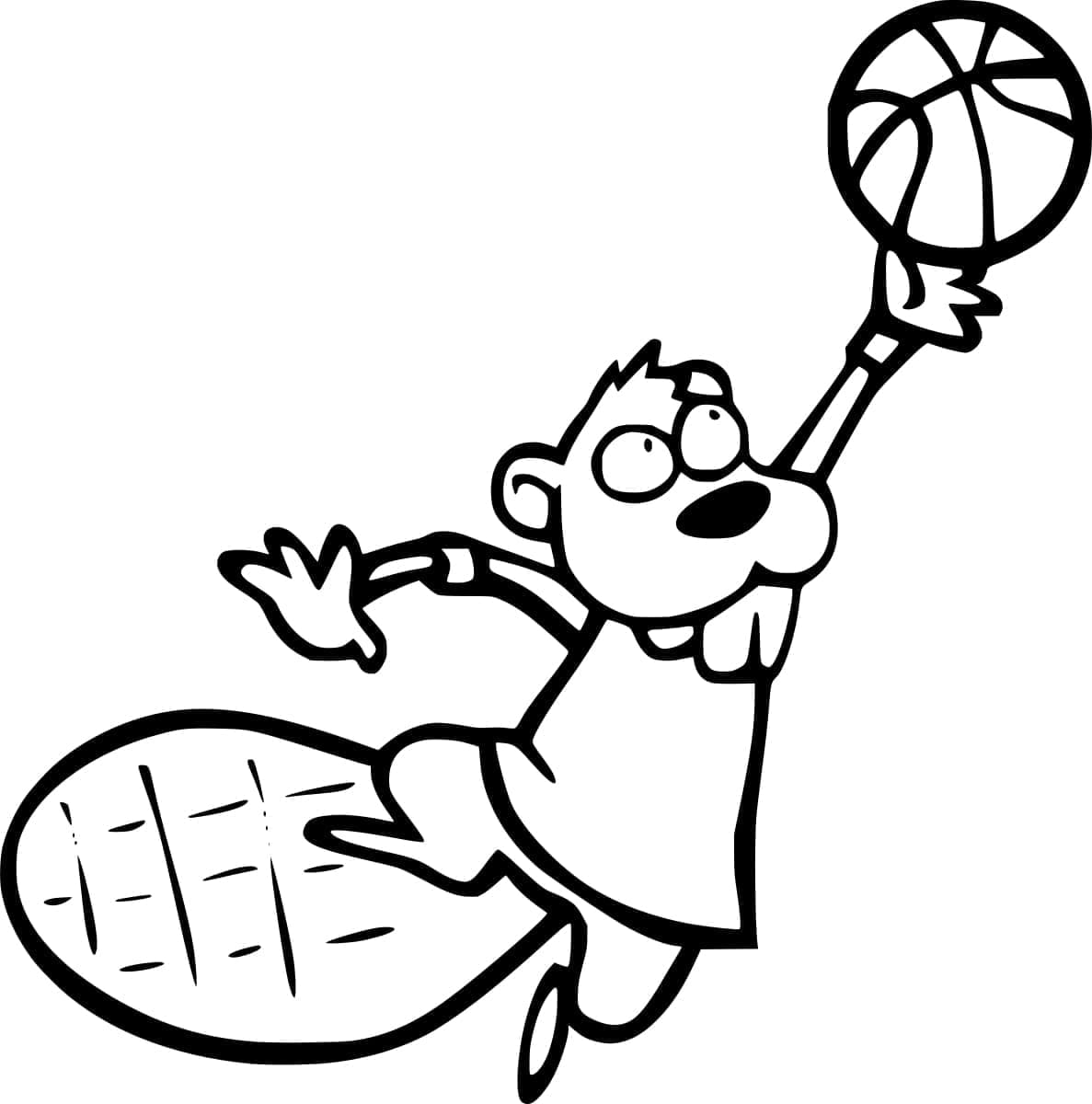 Bobr Hraje Basket omalovánka