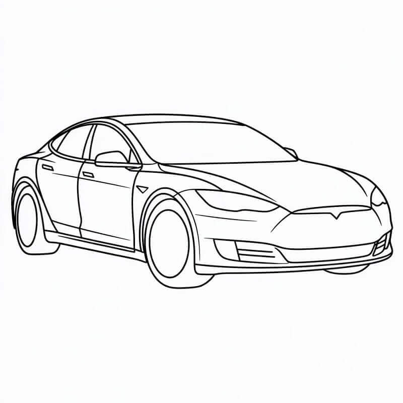 Jednoduché Auto Tesla omalovánka