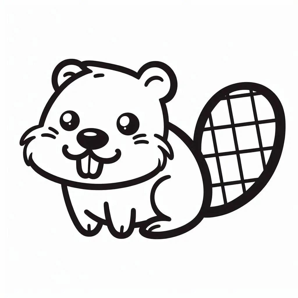 Kawaii Bobřík omalovánka