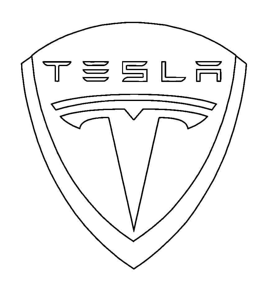 Logo Tesla omalovánka