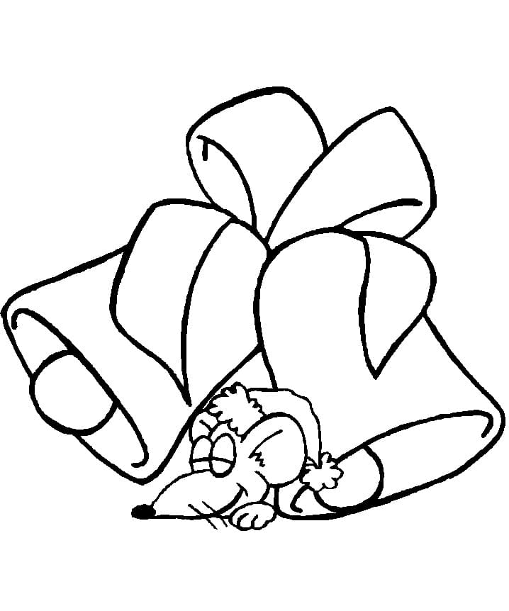 Myška a Vánoční Zvonky omalovánka