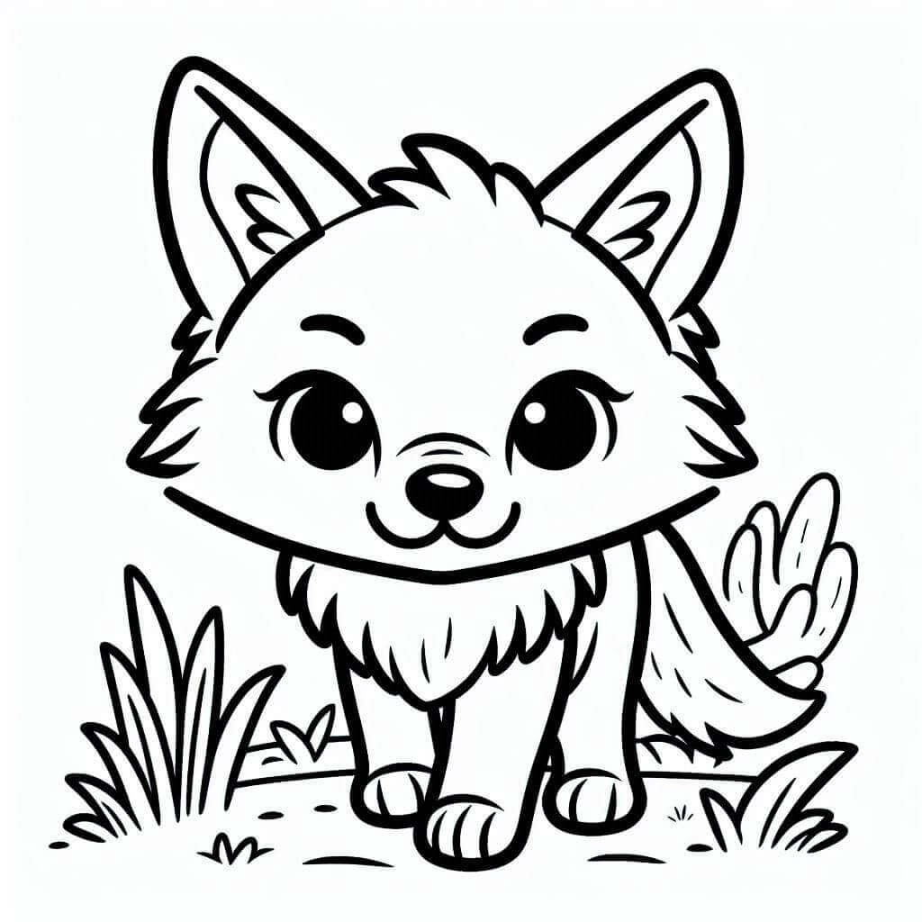 Roztomilé Mládě Kojota omalovánka