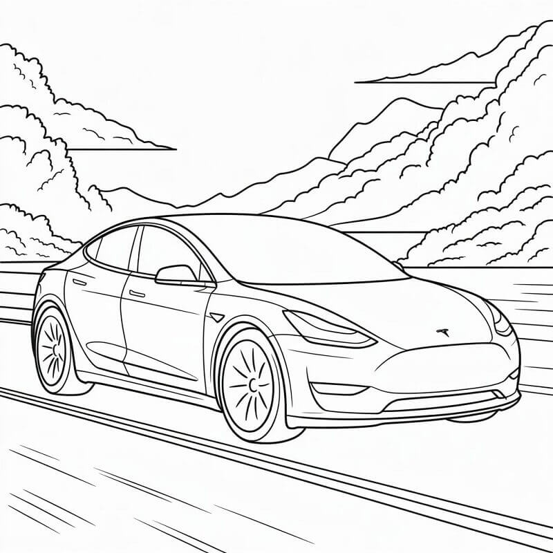 Rychlé Tesla Auto omalovánka