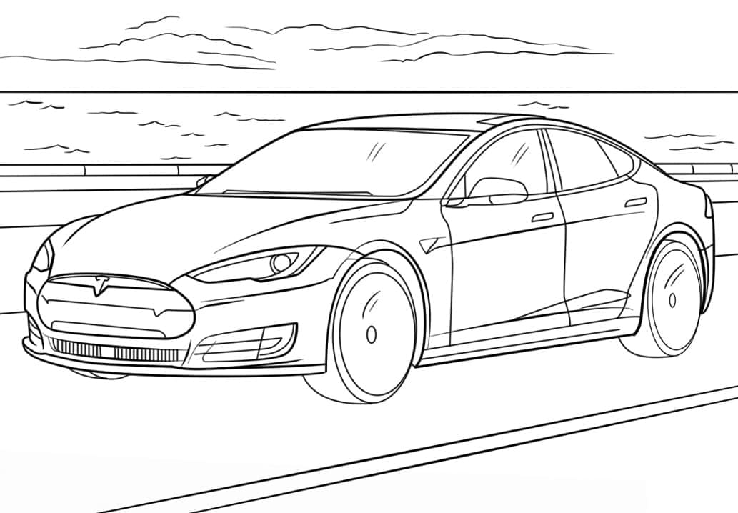 Tesla Model S Auto omalovánka