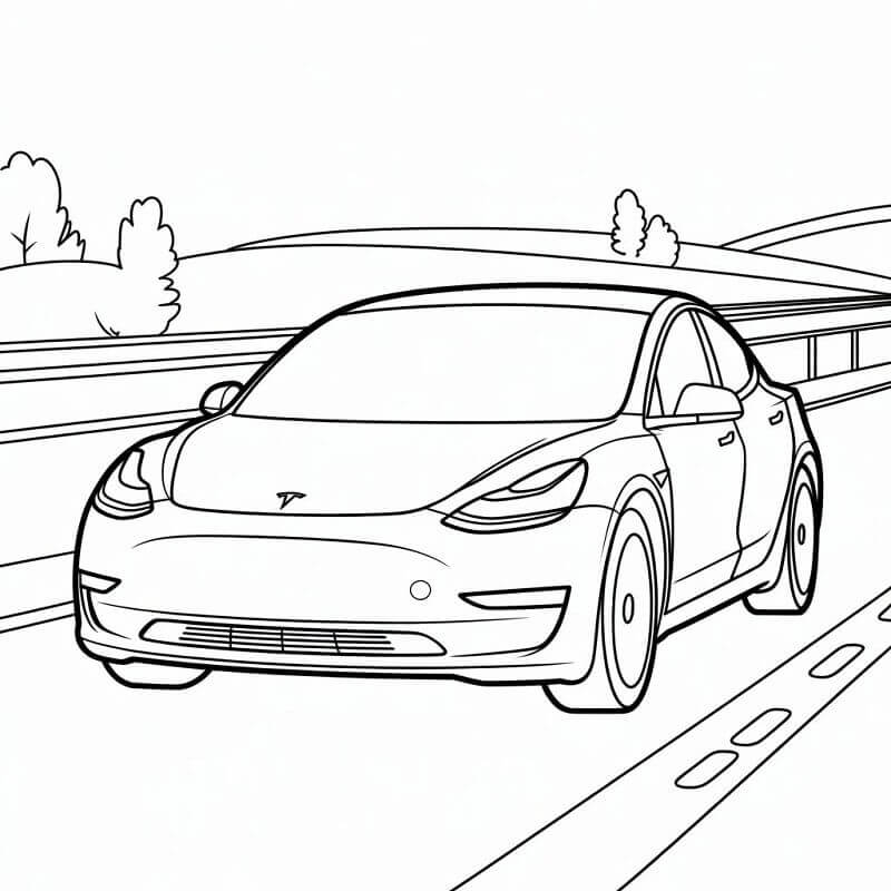 Tesla na Silnici omalovánka