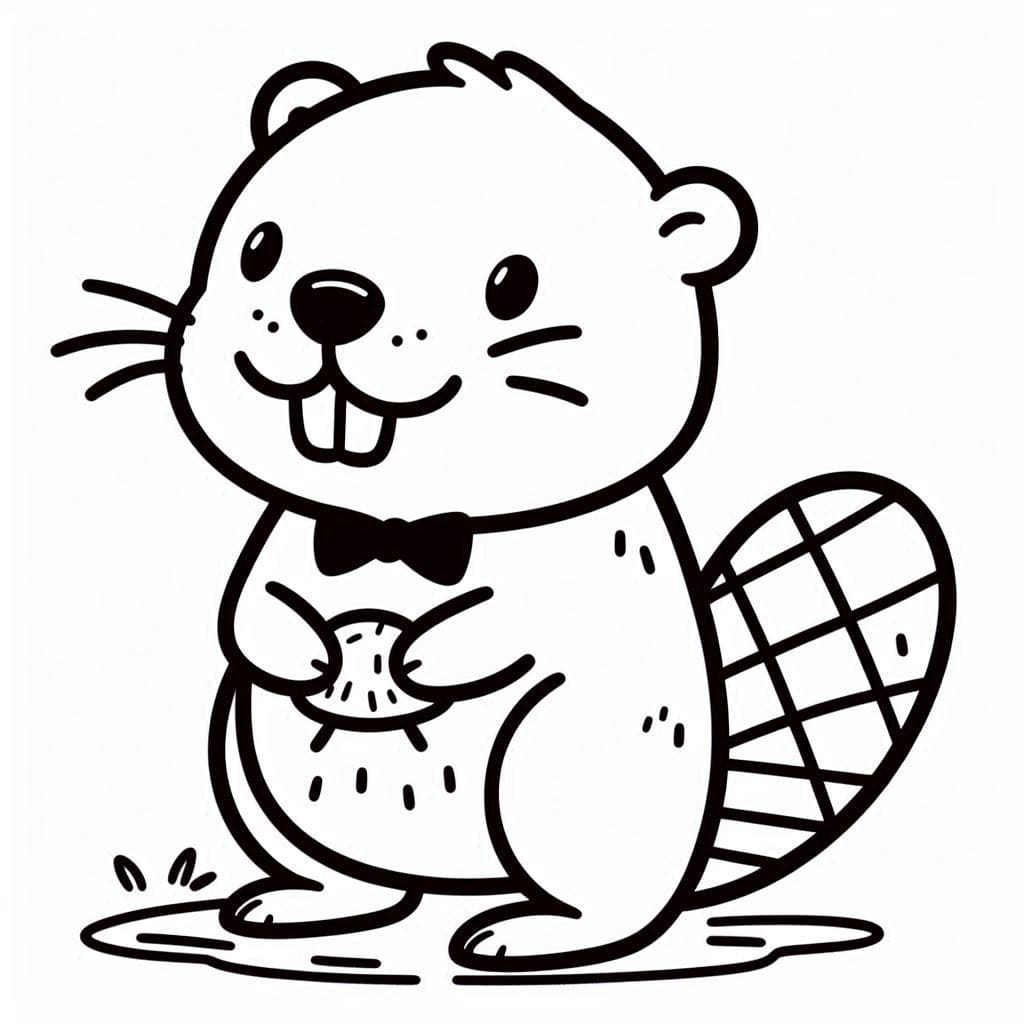 Usměvavý Bobr omalovánka
