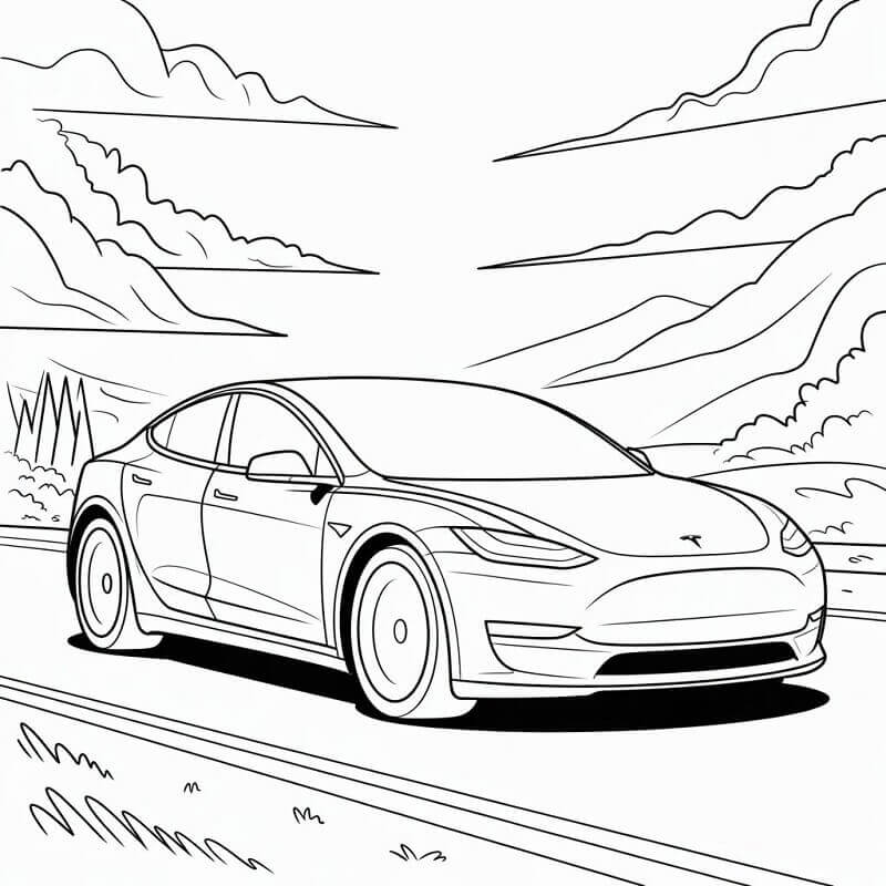 Úžasné Auto Tesla omalovánka