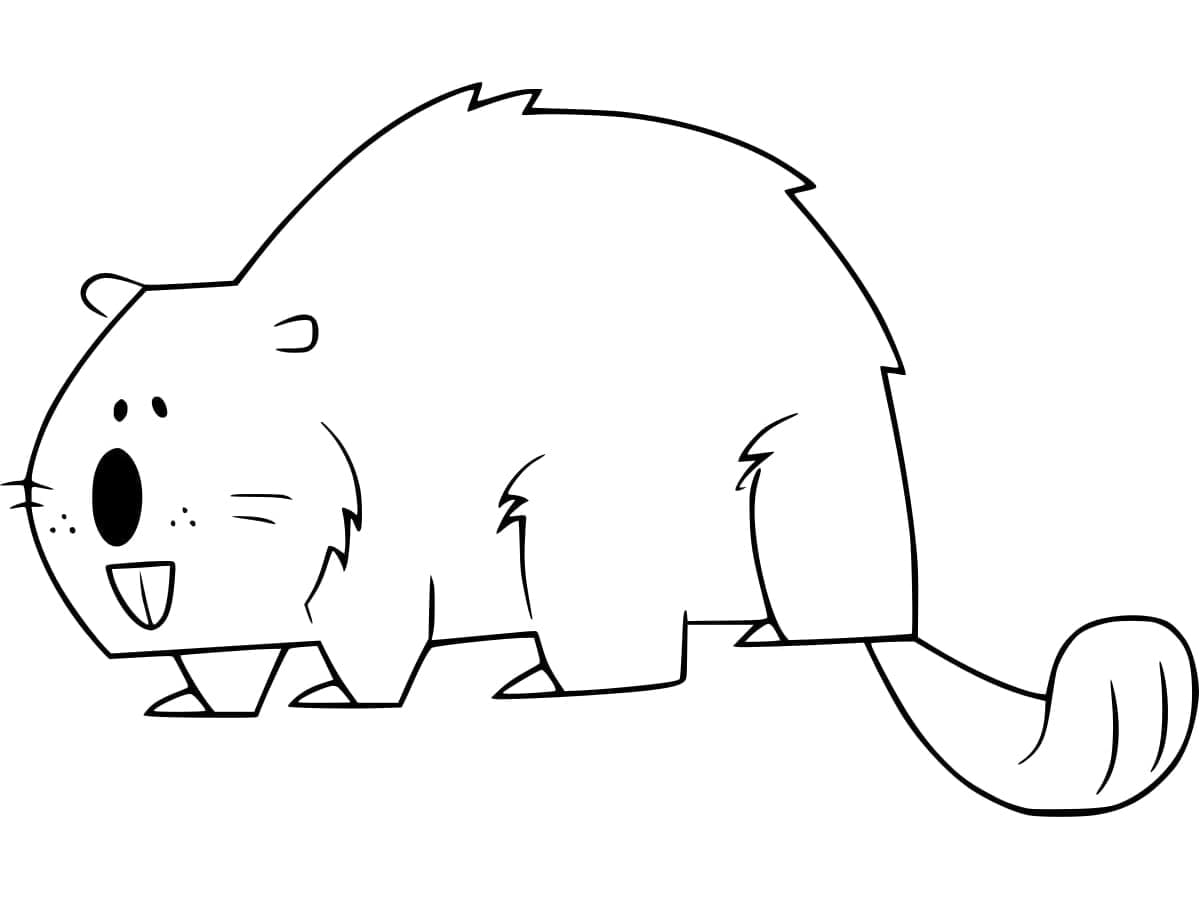 Zdarma Tisknutelný Bobr omalovánka